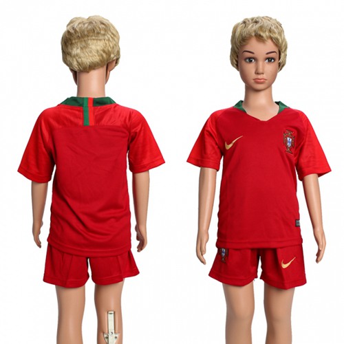 Portugal Blank Home Kid Soccer Country Jersey - Click Image to Close
